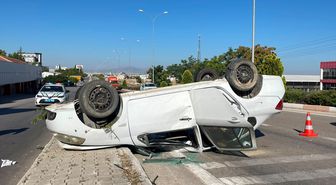 Karaman'da takla atan otomobilde 5 yaralı