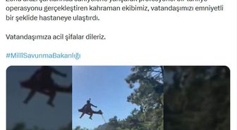 Dağlık arazide yaralanan vatandaş askeri helikopterle tahliye edildi