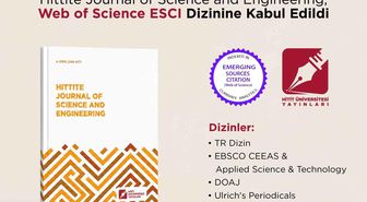 Hittite Journal of Science and Engineering, Web of Science ESCI dizinine kabul edildi