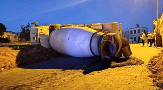 Kahramanmaraş'ta beton mikseri devrildi: 1 yaralı