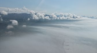 Sinop'ta etkili olan 'sis denizi' dronla görüntülendi
