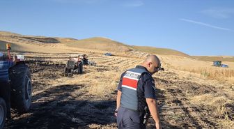 Yozgat'ta hububat ekili alan yangında zarar gördü