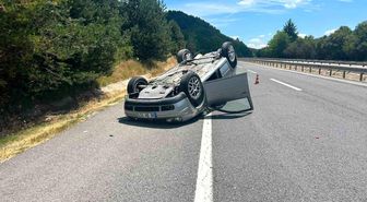 Kontrolden çıkan otomobil takla attı: 3 yaralı