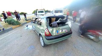 Kamyonete çarpan otomobil karşı şeride geçti: 2 yaralı