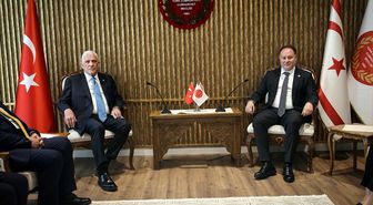 KKTC Cumhuriyet Meclisi Başkanı Öztürkler, İYİ Parti Genel Başkanı Dervişoğlu'nu kabul etti