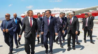Cumhurbaşkanı Yardımcısı Yılmaz, KKTC'ye geldi