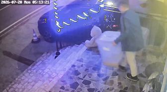 Dükkan önünde mama kutusu hırsızlığı kamerada