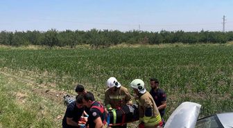 Kırıkhan'da tarlaya uçan otomobilin sürücüsü yaralandı