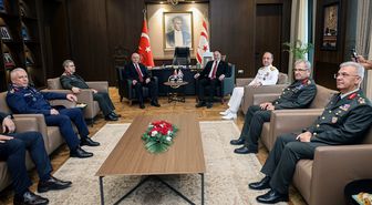 KKTC Cumhuriyet Meclisi Başkanı Öztürkler, Milli Savunma Bakanı Güler'i kabul etti