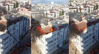Antalya'da 5 katlı binanın terasındaki yangında can pazarı