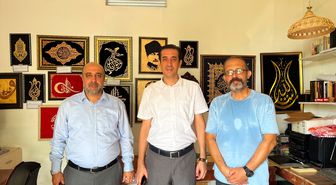 Bozyazı Kaymakamı Topsakaloğlu, naht sanatçısı Mustafa Eysen'i ziyaret etti