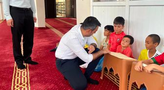 Dicle Kaymakamı Atış, Kur'an kursu öğrencileriyle bir araya geldi