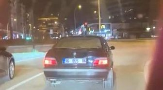 Drift atarken kazadan kıl payı kurtuldu