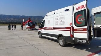Tokat'ta ambulans helikopter 14 yaşındaki çocuk için havalandı