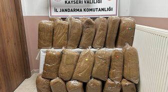 Kayseri'de 300 kilogram kaçak tütün ele geçirildi