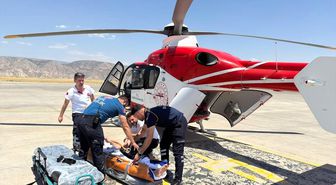 Şırnak'ta ambulans helikopter yaralı şahıs için havalandı
