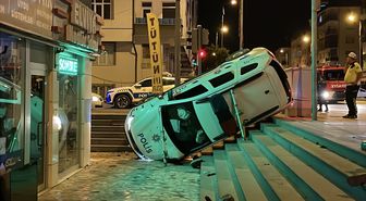 Kayseri'de polis aracının karıştığı kazada 2'si bekçi 3 kişi yaralandı