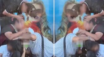 Kimseye aldırmadan saçlarındaki bitleri ayıkladılar