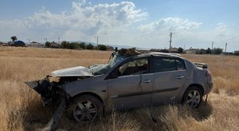 Afyonkarahisar'da devrilen otomobilin sürücüsü öldü
