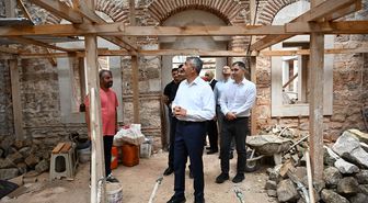 Edirne Valisi Yunus Sezer, Çokalca Camisi'ndeki restorasyonu inceledi