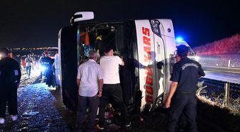 Kırıkkale’de yolcu otobüsü devrildi: 40 yaralı