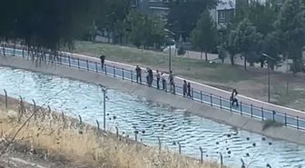 Selfie çekerken sulama kanalına düşen çocuğu çevredekiler kurtardı