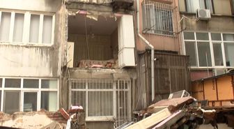 Şişli’de binanın duvarı çökünce mahalleli deprem oldu zannetti
