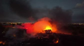 Hurda geri dönüşüm alanındaki yangın 3 saatte söndürüldü