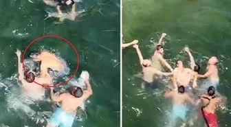 Boğulma tehlikesi geçiren kişinin yeri dronla tespit edilip kurtarıldı