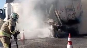 Kahramanmaraş’ta kamyon yangını