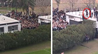 Messi'nin maç izlemeye geldiğini duyan Arjantinliler stadyuma akın etti