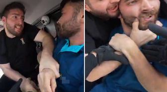 Otomobilinden inen sürücü, kamyonet sürücüsünü darbetti