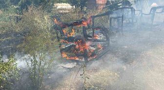 Burdur'da ot yangını 2 dönüm alanı kül etti