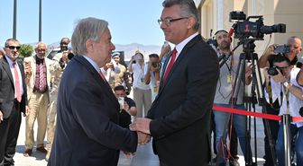 KKTC Cumhurbaşkanı Erhürman, BM Genel Sekreteri Guterres'i kabul etti