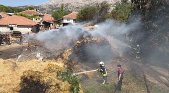 Burdur’da 50 ton balya yangında kül oldu