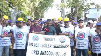 Doruk Madencilik işçileri, Enerji ve Tabii Kaynaklar Bakanlığı önünde: 'Protokolde yazılanlar ödeninceye kadar Ankara'dan ayrılmayacağız'