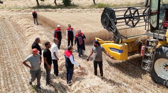Erzincan’da buğday hasadı sürüyor, biçerdöverler denetlendi