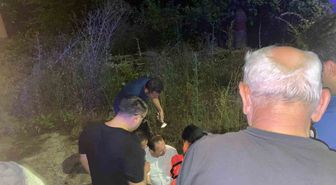 Kedilere süt verirken bahçeye düştü