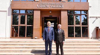 Kırgızistan'ın Ankara Büyükelçisi Kazakbaev, Çorum Valisi Çalgan'ı ziyaret etti