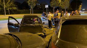 Maltepe’de ters yöne giren otomobil, park halindeki iki araca çarptı: 1 yaralı