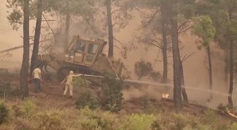 Muğla Seydikemer'de yangına havadan ve karadan müdahale