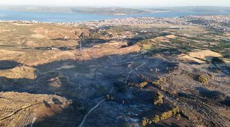 Çanakkale’deki yangında yanan alanlar dron ile görüntülendi