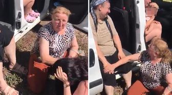 Evlerinin yanışını ağlayarak izlediler