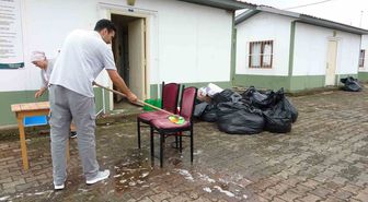 Mevsimlik fındık işçilerinin kalacağı geçici konaklama merkezinde hazırlıklar başladı