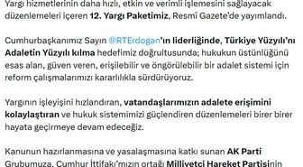 Bakan Gürlek: 12’nci Yargı Paketimiz Resmi Gazete’de yayımlandı