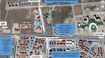 Dadaşkent-Yıldızkent bağlantısını sağlayan dönel kavşağa geçici düzenleme geldi