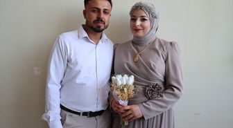 Hatay'da TDV'nin 'İki İnsan Bir Hayat Projesi' kapsamında genç çift dünyaevine girdi