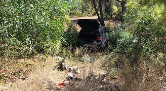 Önündeki otomobile çarptı, ardından ormana daldı: 1 yaralı