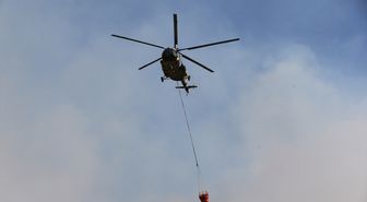 Balıkesir'in Susurluk ilçesinde yanan ormanlık alan havadan görüntülendi