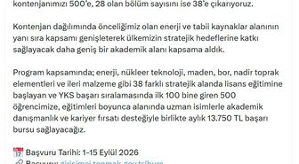 TENMAK Araştırma Bursu Kontenjanı 500'e Çıkarıldı